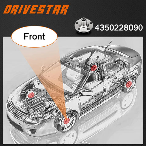 Diagram showing Front Left And Right Wheel Hub Assembly Pair For Toyota Camry 2004 To 2017 Highlander 2001 To 2011 Solara 2004 To 2008