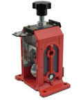 Hand Crank Copper Wire Stripper And Cable Stripping Machine For Wires 18 AWG To 1250 Kcm With Adjustable Clamps on red base