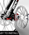 2 Pack Bike Brake Rotors 140mm 160mm 180mm 203mm Stainless MTB Disc Rotors With 12 Bolts for easy installation on bike wheel.