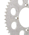 Close-up of rear 50 tooth sprocket from Honda Drive Sprocket Chain Kit For XR100R And CRF100F Riders, metallic finish.