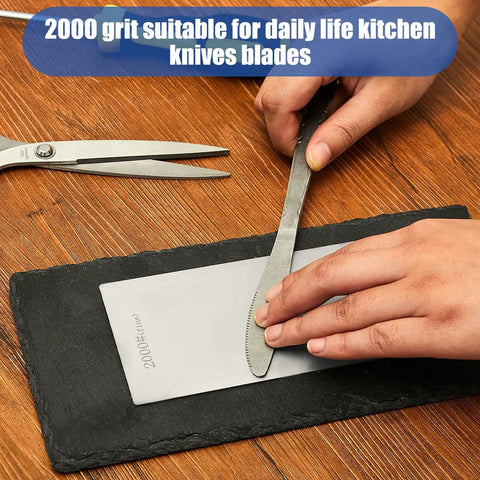 Three Piece Diamond Sharpening Stone Set With 1000 2000 3000 Grit For Kitchen Knives Fast Honing Whetstone To Restore Dull Edges