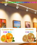 8W Cozy Warm White Dimmable LED Track Light Head with Adjustable Tilt lighting art gallery, CRI 90 plus true color rendering