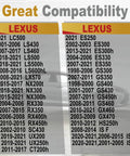 Compatibility chart for Heavy Duty Fuel Tank Door Rivet 10 Pack Gas Cap Screw Fastener Clips For Toyota Lexus models.