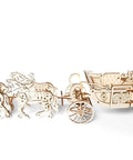 Royal Carriage 3D Wooden Model Kit For Self Assembly, with horses and coach, laser-cut wood display