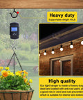 Heavy Duty Outdoor String Light Hooks 52 Pack Q Hanger Ceiling Hooks with Safety Buckle holding plant and lights
