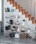 Wire Cube Storage Organizer Freely Configurable 20-Cube Grid Shelving System displaying books, decor, and plants in a living room.