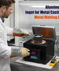 Premium Grade 99.6 Percent Pure Aluminum Ingots And Pellets Pack One Pound Raw Metal Blocks in use for melting.