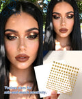 Stick On Acrylic Fake Piercings Kit With Lip Studs, Eyebrow And Nose Piercing, Non Piercing Face Jewelry, Adhesive Piercing Balls, Clear CZ Options, Easy Clip Attach, Multiple Styles For A Bold, Trendy Look. Gold stud sheets with mixed sizes