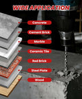 REKCKRUL masonry drill bit set, 10-piece carbide-tipped bits for concrete, brick, tile, wood