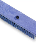 Built Like A Tank 10 Inch Replacement Floor Scrub Brush Head With Standard Acme Thread Fitting For Concrete Decks And Commercial Kitchens Heavy Duty Workhorse Blue Bristles on white background.