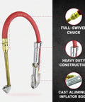 Dual Head Tire Inflator Gauge With 15 Inch Air Hose, Accurate 10-160 PSI Readout In 2 PSI Increments, Easy Read Dial