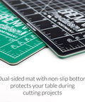 Close-up of dual-sided self healing cutting mat from Self Healing Cutting Mat And Rotary Cutter Set For Fabric 9x12 Inches