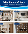Click On 4 Pack Wire Shelf End Brackets For Closets And Garages Along With Heavy Duty Rack Clips And Built In Screws for wardrobe, cupboard, sideboard, and bookcase.