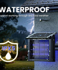 Solar Powered Bug Zapper For Backyard And Outdoors, Waterproof Mosquito And Fly Killer for Garden, mounted on wall