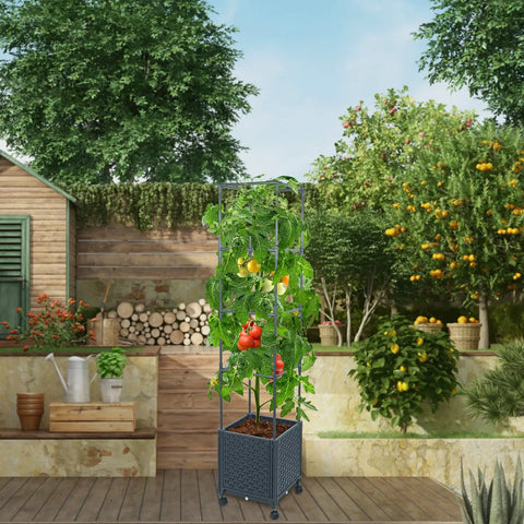 Raised Garden Bed Planter With Trellis ✓