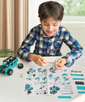 Child assembling Buildable 3D Metal Engineering Kit With 194 Piece STEM Set For Ages 8 To 16 Develops Logic Skills And Spatial Reasoning