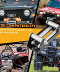 6 Inch Winch Roller Fairlead Cable Guide Fits 4000 To 5500 Lbs UTV Winches with vehicles in background