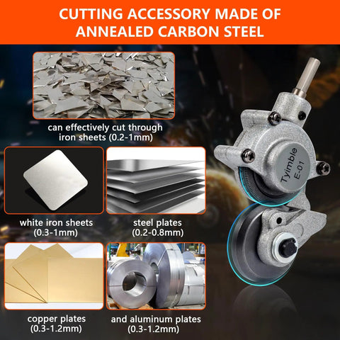 Heavy Duty Electric Drill Plate Cutter Nibbler Attachment For Sheet Metal Shearing, ideal for cutting various metal sheets.