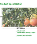 Four By Ten Foot Garden Netting Pest Barrier For Plants Keeps Bugs Out While Air Flows Fine Mesh 0.8mm By 1mm covering tomatoes