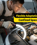 Mechanic using Flexible 30 Inch LED Light Stick Rechargeable Bendable Work Light With Three Modes For High Lumen Car Repairs Under Hood