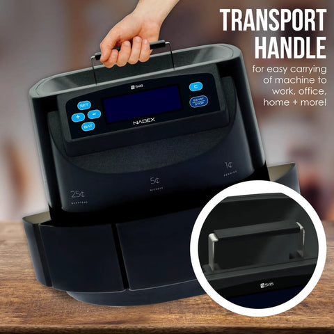 Smart S545 Pro Coin Counter Sorter And Wrapper For Busy Cash Joints With transport handle for easy carrying