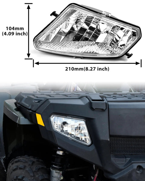 Headlight Housing Replacement For Polaris Sportsman 500 2005-2010 Front Left And Right Lamp Lens Bezels Covers 2 Pack installed view