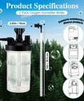 Two Pack Oxygen Humidifier Bottle With 6 LPM Flow And 12 Inch Adapter Tubing for home or travel use against a tree background