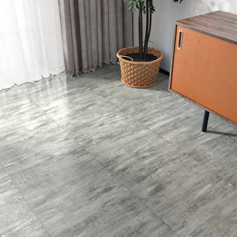 Room with Grey Peel And Stick Floor Tiles 20 Pack, 12x12 Inch, Thick 1.5mm Wood Vinyl Flooring, Waterproof Non Slip Removable