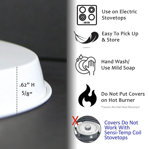 Stovetop Burner Covers For Electric Range Set Of 4 Decorative Lightweight Tin Covers In Stainless Steel Color, usage guide.