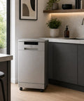 Sick 18 Inch Portable Dishwasher With Energy Star Certified Savings And Genuine Stainless Steel Interior in a modern kitchen.