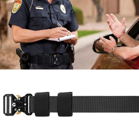 Four Pack Heavy Duty Belt Keepers Fit 2 To 2 1/4 Inch Duty Belts With Killer Hook Loop Straps shown attached to a duty belt.