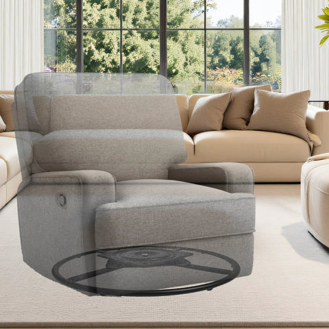 22 Inch Height Increase Heavy Duty Recliner Swivel Base Replacement with 10.2 Inch Square Swivel Plate on living room floor