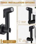 Handheld Bidet Sprayer For Toilet With 59 Inch Anti Burst Hose Nylon Braided Inner Tube And Stainless Steel Outer installation options