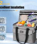 Open insulated lunch bag from Rolling Cooler With Mini Lunch Bag 50 Can Capacity Collapsible Hard Liner With Wheels 2 In 1 Portable Trolley Cart