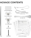 Package contents of Hex LED Modular Garage Lighting Kit For Auto Detailing With Booster Pack, 25 Tubes, connectors, manual