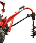 Heavy Duty 3 Point Post Hole Digger for Cat 1 and 2 Tractors Up to 75 HP with 6 9 and 12 Inch Augers attached to tractor