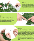 Instructions for assembling the Realistic Ivy Privacy Fence Screen 39.4x157.5 Inch Expandable Faux Ivy Hedge with 80 Zip Ties.