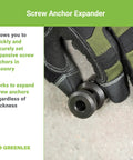 Heavy-Duty Screw Anchor Expander For Caulking Anchors 1/4-20 Size masonry tool held in gloves on concrete surface