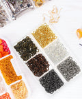 Colorful Mix Screw Eye Pins Kit Handy For Jewelry Making And DIY Crafts With Self Tapping Eyelets And Threaded Hooks displayed in containers