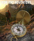 Glow In The Dark Brass Pocket Compass For Kids, Waterproof Navigation Tool for Camping and Hiking with Luminous Dial
