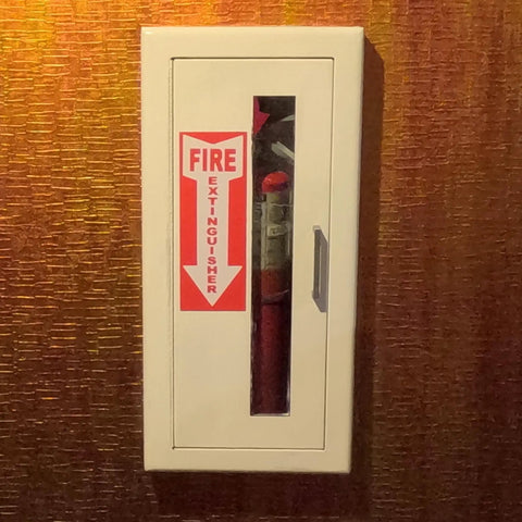Fire Extinguisher Sign Magnet 4 1/8 By 10 3/4 Inches Weather Resistant Vinyl With Magnetic Backing Easy Mount Removable And Reusable displayed