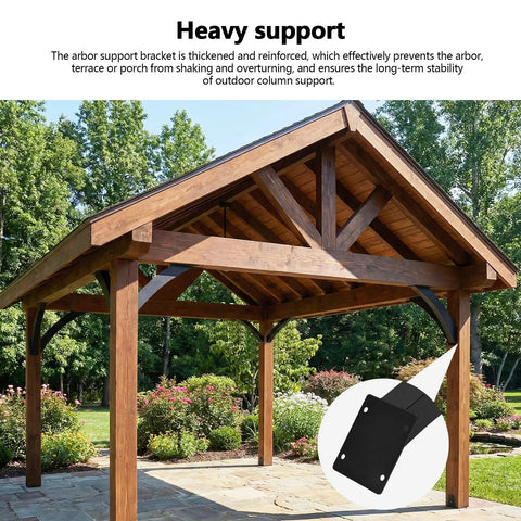 Beefy 4x4 Inch Arc Angle Corner Braces With Mounting Screws, Rugged One-Piece Curved Steel Brackets For Gazebos, Treehouses, Cabins And Patio Structures, 45 Degree Diagonal Supports For Quick And Easy Install