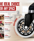 Close-up of a Heavy Duty 3 Inch Office Chair Wheel, 5-Pack Rubber Caster for Quiet Rolling on various surfaces.