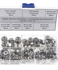 Stainless Steel Keps Nuts With K-Lock Lock Washers And Tooth Washers Hex Nuts Assortment Kit 170 Pieces Sizes 4-40 To 5/16-18 UNC 304/420 Stainless For DIY And Pro Hardware Projects