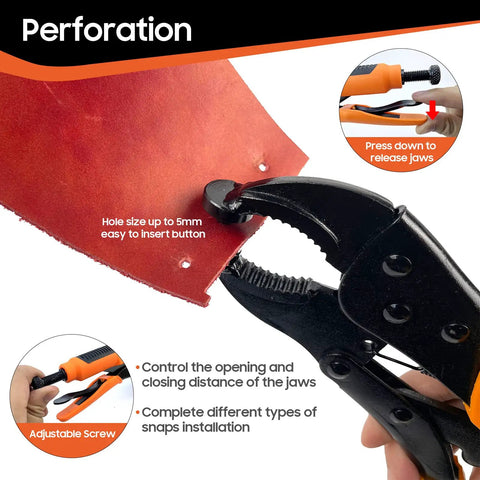 Heavy Duty Snap Fastener Tool Kit With Punching Function And Adjustable Setter 15mm Snap Tool For Boat Covers viewed in use