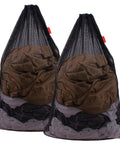 Heavy Duty Mesh Laundry Bags Set 24 x 36 Inches Drawstring Closure Black 2 Pack For Dorms College Travel Apartments Factories Durable And Easy To Bundle Keeps Laundry Tidy