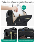 Underseat Carry On Luggage With Spinner Wheels 16 Inch Small Rolling Softside Suitcase For Women Airline Approved TSA Lock Fits Under Most Seats For Overnight Trips Black featuring exterior quick-grab pockets