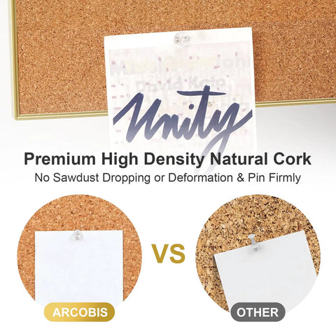 Cork Board Whiteboard Combo With Magnetic Dry Erase Surface And Gold Frame, 24 By 18 Inch Vision Board pin comparison.