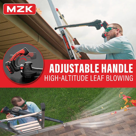 Man using Cordless 20V Leaf Blower With Dual 2Ah Batteries And Charger Included Lightweight Electric Blower For Lawn Care