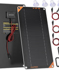 12V 10W Solar Trickle Charger And Battery Maintainer with Waterproof Build, Smart Charge Controller, All Weather Solar Panel Kit